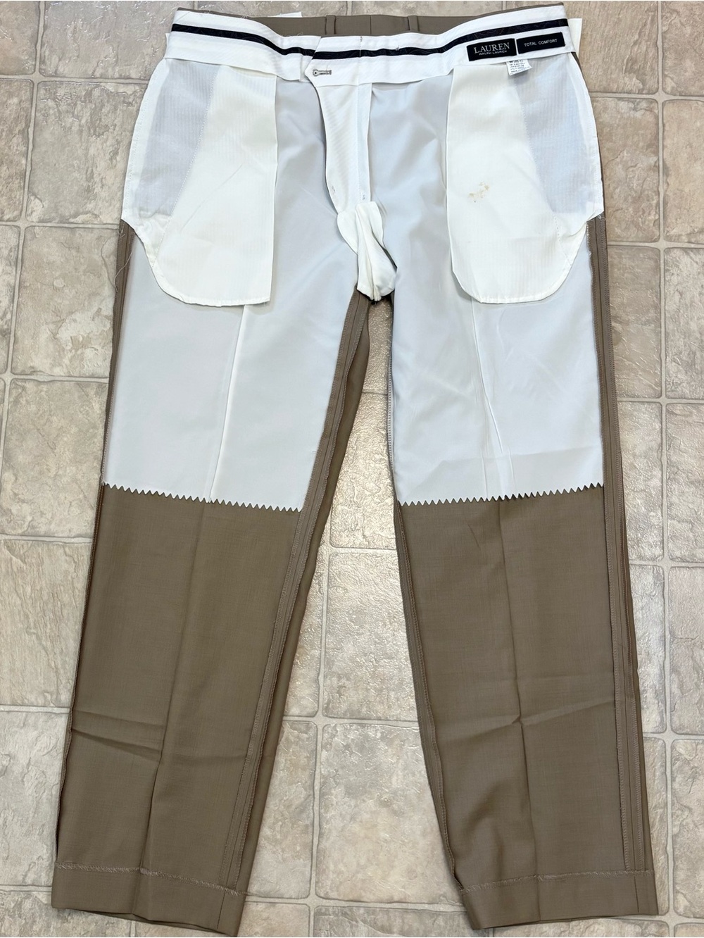 Lauren Ralph Lauren Total Comfort 100% Wool Men's Trouser, 36x30, Khaki/Taupe - Picture 11 of 15